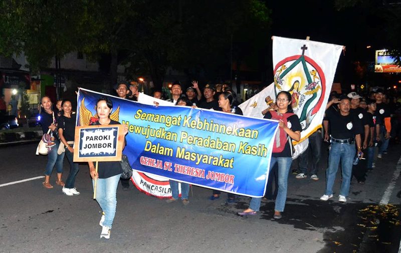 Paroki Jombor Klaten mengikuti Karnaval Lintas Iman dan Budaya, Klaten Jawa Tengah. (Dok. FKUB Klaten)