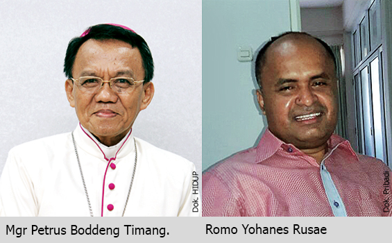 Mgr Petrus Boddeng Timang dan Romo Yohanes Rusae