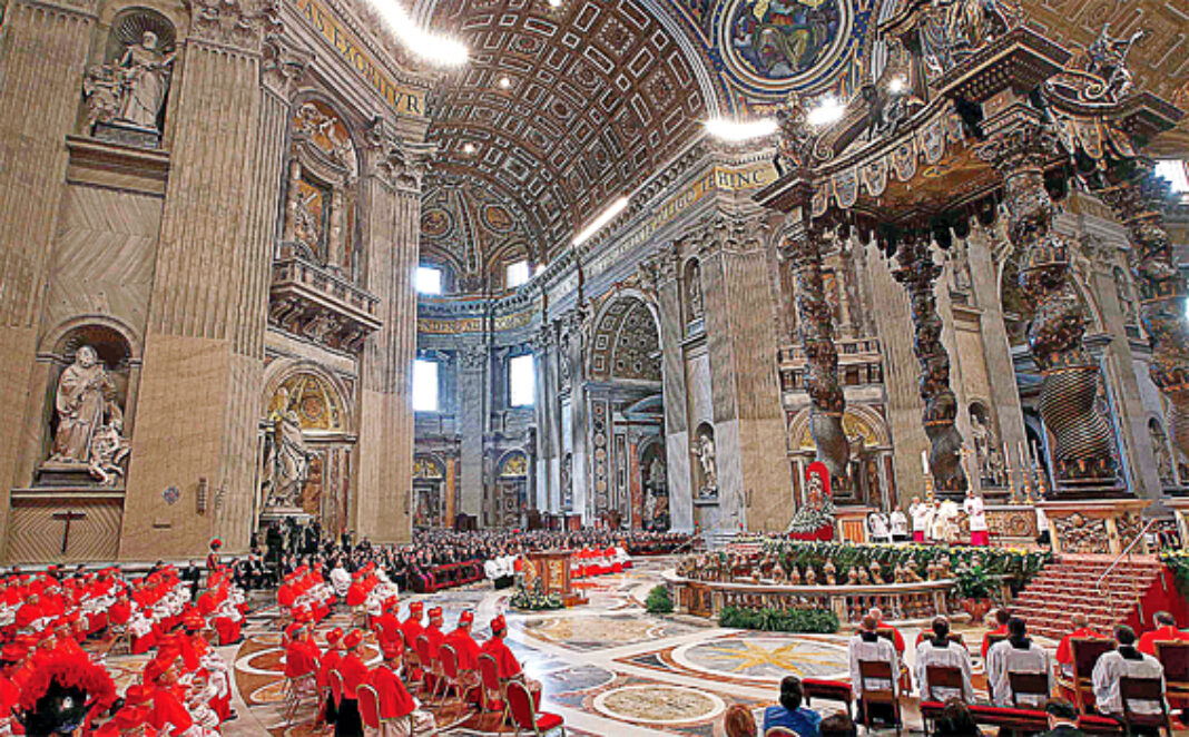 Pope Francis lead a mass to create 20 new cardinals during a ceremony in St. Peter's Basilica at the Vatican