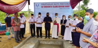 Mgr. Yohanes Harun Yuwono Pimpin Peletakan Batu Pertama Pembangunan Gedung SD Tarakanita Tubaba