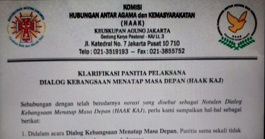 Surat Pernyataan Komisi HAAK KAJ