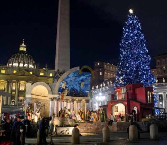 Pohon Natal dan Kandang Natal Diresmikan di Lapangan Santo Petrus